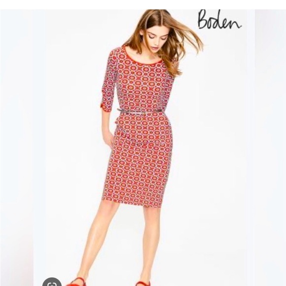 NWT Boden Jessie Jersey Dress In Cheery Daisy Chain Print size 6 - Picture 2 of 13